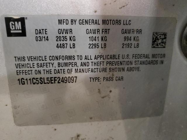 1G11C5SL5EF249097 - 2014 CHEVROLET MALIBU 1LT 银色 照片 12