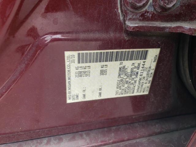 1N4AA5AP0BC811444 - 2011 NISSAN MAXIMA S RED photo 12