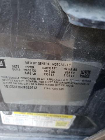 1G1ZC5E06CF326612 - 2012 CHEVROLET MALIBU 1LT ნაცრისფერი ფოტო 12