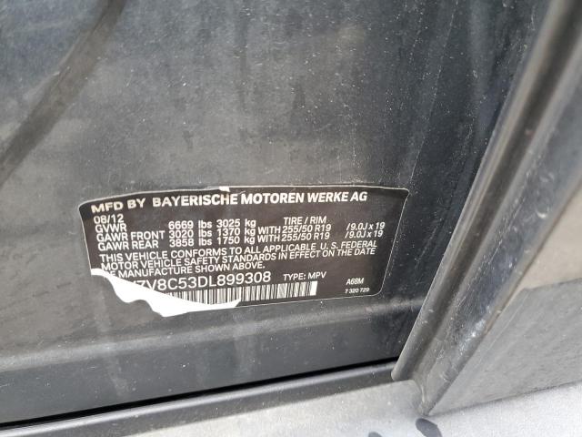 5UXZV8C53DL899308 - 2013 BMW X5 XDRIVE50I Niebieski zdjęcie 12