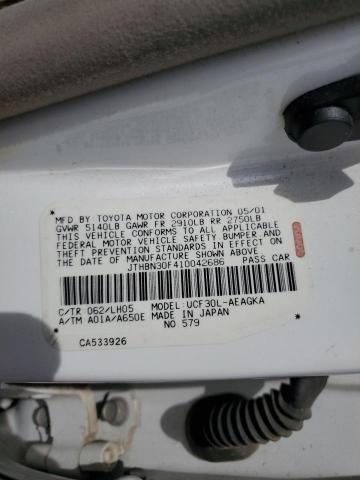 JTHBN30F410042686 - 2001 LEXUS LS 430 WHITE photo 12