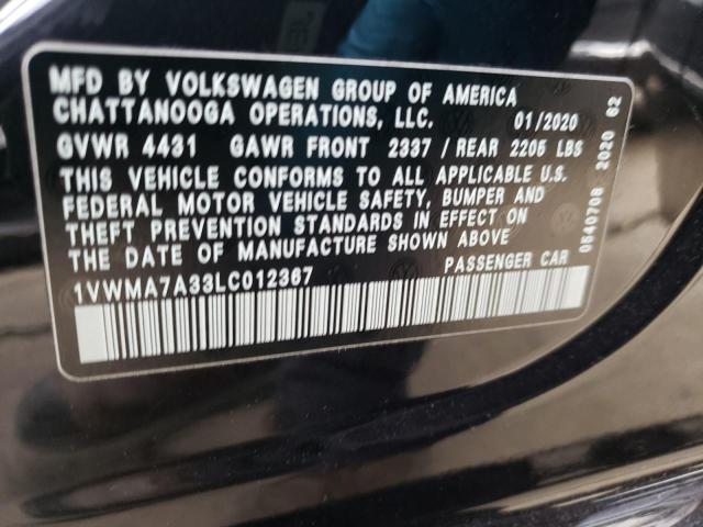 1VWMA7A33LC012367 - 2020 VOLKSWAGEN PASSAT R-LINE Qara foto 12