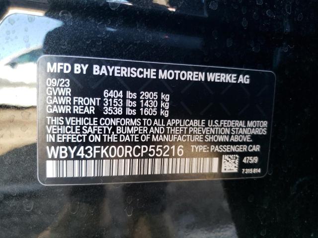 WBY43FK00RCP55216 - 2024 BMW I5 M60 BLACK photo 12