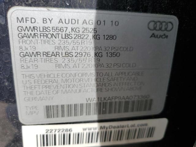 WA1LKAFP9AA073360 - 2010 AUDI Q5 PREMIUM PLUS BLUE photo 12