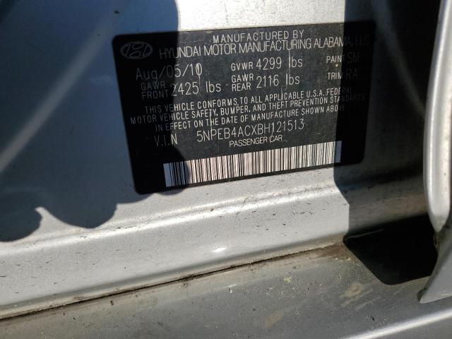 5NPEB4ACXBH121513 - 2011 HYUNDAI SONATA GLS SILVER photo 12