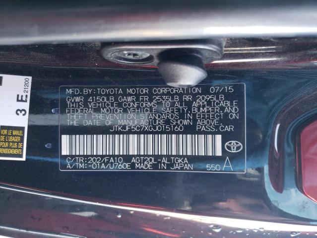 JTKJF5C7XGJ015160 - 2016 TOYOTA SCION TC 黑色 照片 13