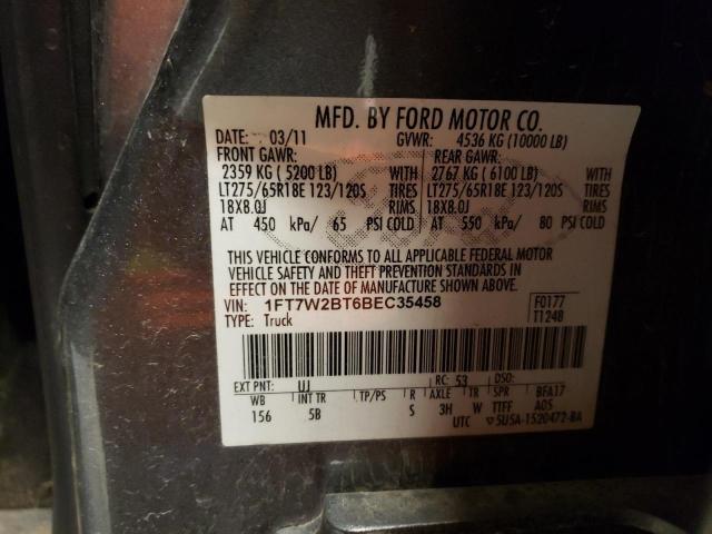 1FT7W2BT6BEC35458 - 2011 FORD F250 SUPER DUTY GRAY photo 13