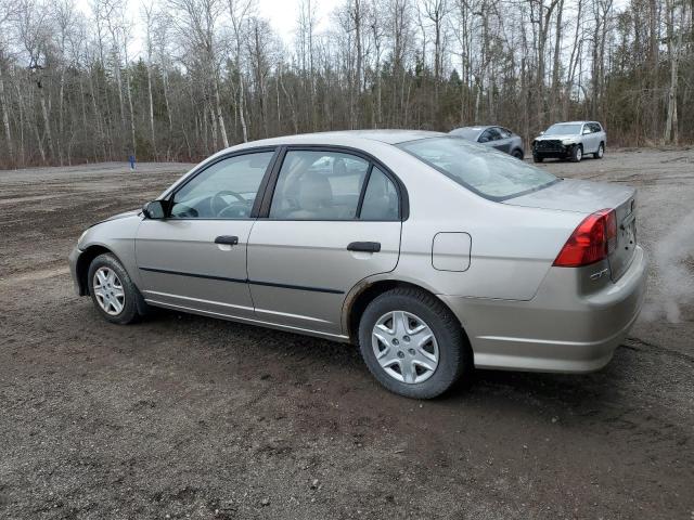 2HGES163X5H017609 - 2005 HONDA CIVIC DX VP ოქროსფერი ფოტო 2