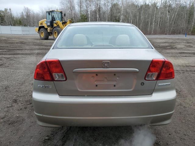 2HGES163X5H017609 - 2005 HONDA CIVIC DX VP ოქროსფერი ფოტო 6