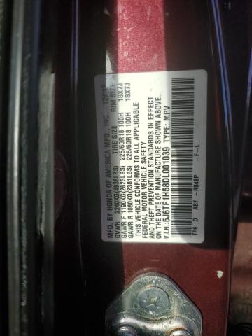 5J6TF1H58DL001039 - 2013 HONDA CROSSTOUR EXL 勃艮第红 照片 12