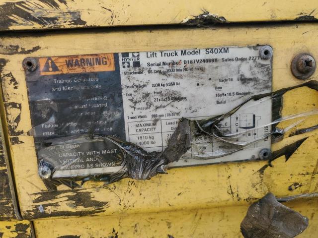 D187V24069Y - 2001 HYST FORKLIFT YELLOW photo 10