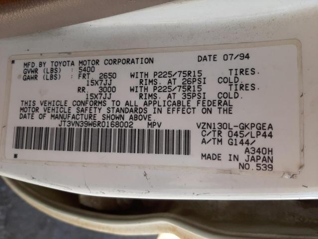 JT3VN39W6R0168002 - 1994 TOYOTA 4RUNNER VN39 SR5 白色 照片 13