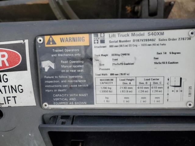 D187V26940Z - 2002 HYST FORKLIFT YELLOW photo 10