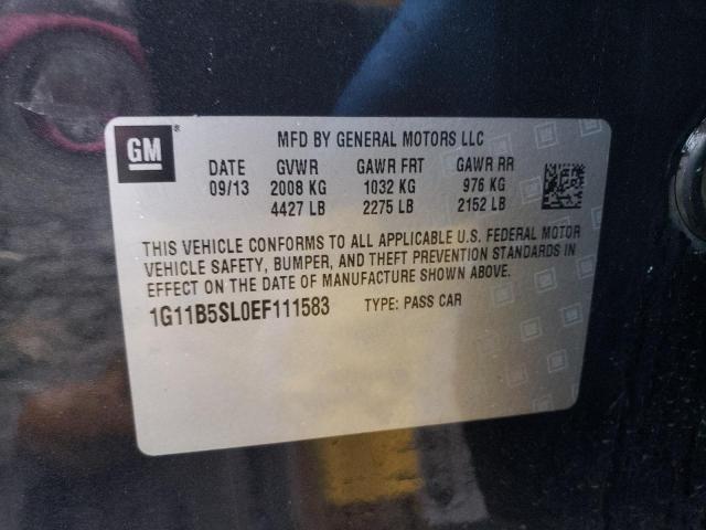 1G11B5SL0EF111583 - 2014 CHEVROLET MALIBU LS BLACK photo 12