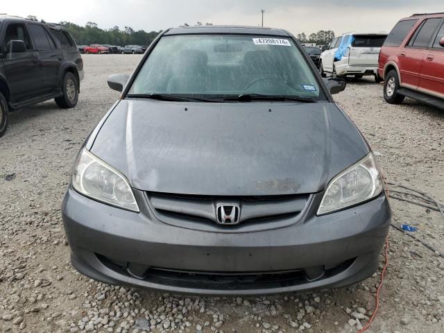 2HGES26745H572922 - 2005 HONDA CIVIC EX GRAY photo 5