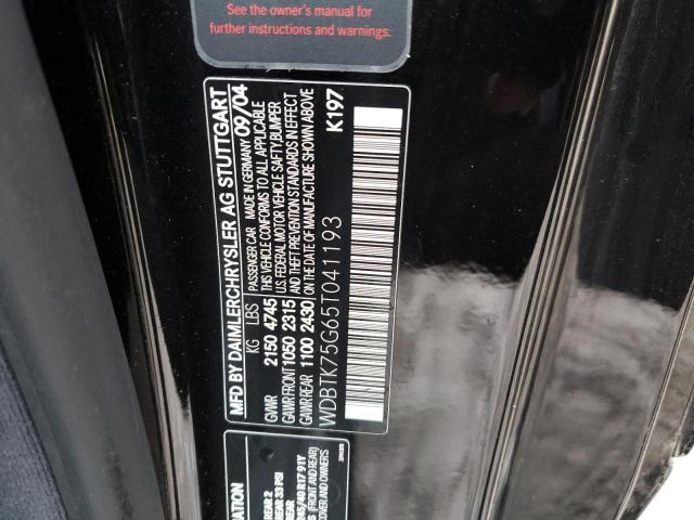 WDBTK75G65T041193 - 2005 MERCEDES-BENZ CLK 500 BLACK photo 12
