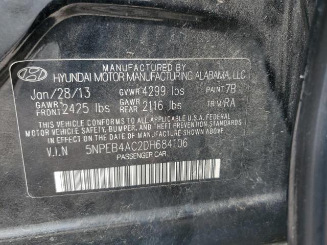 5NPEB4AC2DH684106 - 2013 HYUNDAI SONATA GLS BLACK photo 13