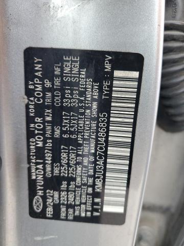 KM8JU3AC7CU486835 - 2012 HYUNDAI TUCSON GLS SILVER photo 12