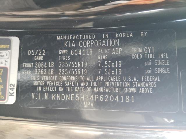 KNDNE5H34P6204181 - 2023 KIA CARNIVAL SX BLACK photo 13