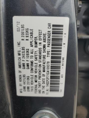 1HGCP2F71CA109379 - 2012 HONDA ACCORD EX SILVER photo 12