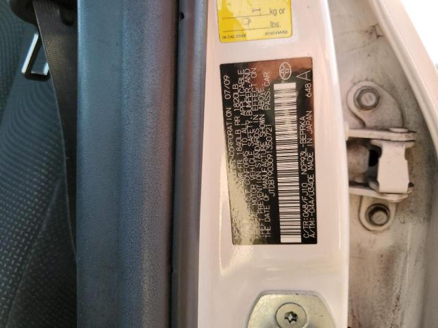 JTDBT903091350721 - 2009 TOYOTA YARIS WHITE photo 12