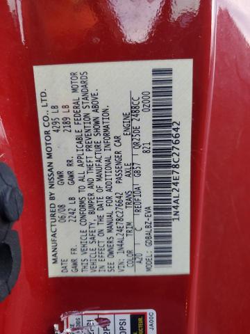 1N4AL24E78C276642 - 2008 NISSAN ALTIMA 2.5S RED photo 13