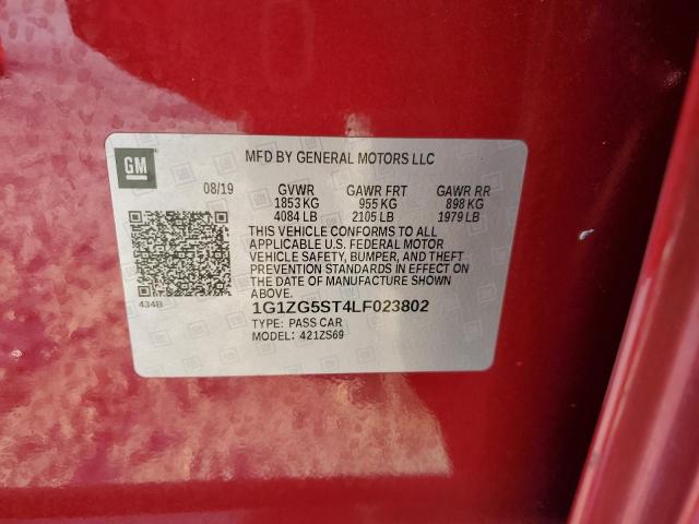 1G1ZG5ST4LF023802 - 2020 CHEVROLET MALIBU RS Tünd qırmızı foto 12