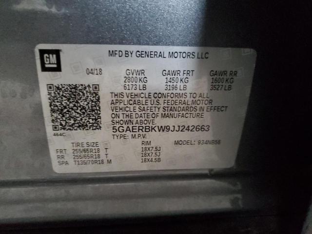 5GAERBKW9JJ242663 - 2018 BUICK ENCLAVE ESSENCE 灰色 照片 12