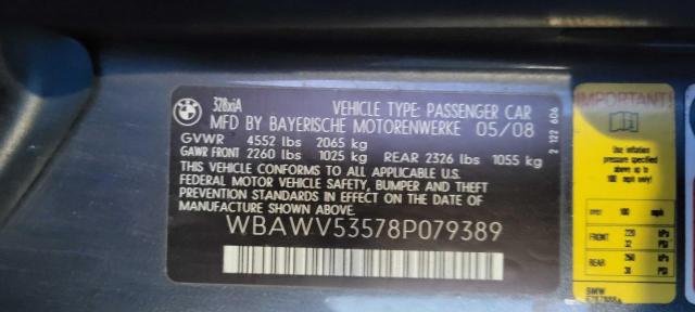 WBAWV53578P079389 - 2008 BMW 328 XI SULEV GRAY photo 10