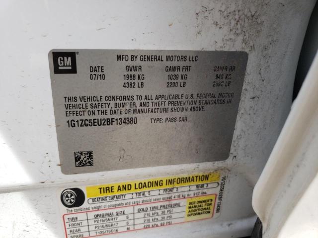 1G1ZC5EU2BF134380 - 2011 CHEVROLET MALIBU 1LT WHITE photo 13