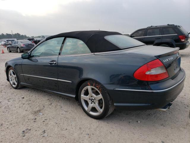 WDBTK72G67T076260 - 2007 MERCEDES-BENZ CLK 550 BLUE photo 2