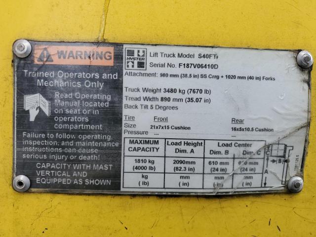 F187V06410D - 2006 HYST FORKLIFT 黄色 照片 10
