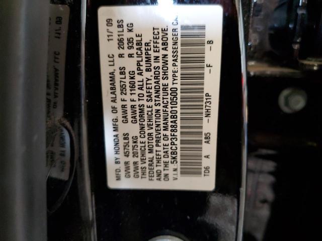 5KBCP3F88AB010500 - 2010 HONDA ACCORD EXL BLACK photo 13