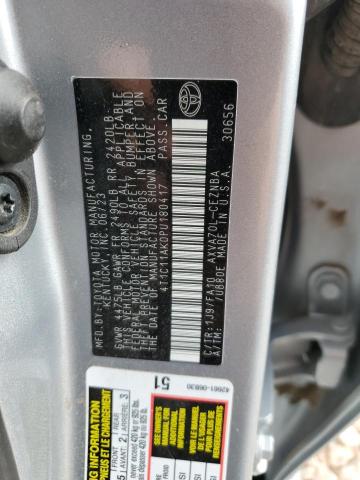 4T1C11AK0PU180417 - 2023 TOYOTA CAMRY LE 银色 照片 12
