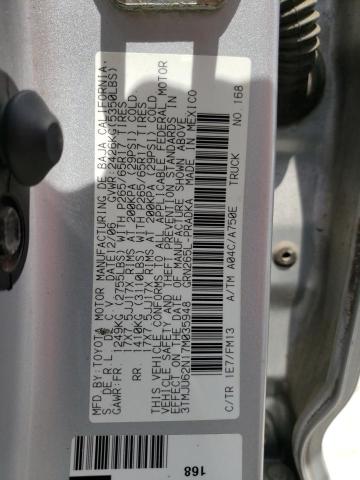 3TMJU62N17M035948 - 2007 TOYOTA TACOMA DOUBLE CAB PRERUNNER SILVER photo 12