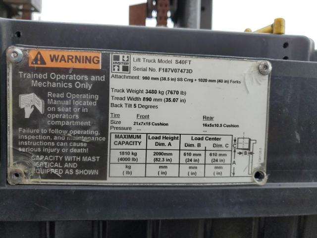 F187V07473D - 2006 HYST FORKLIFT ყვითელი ფოტო 10