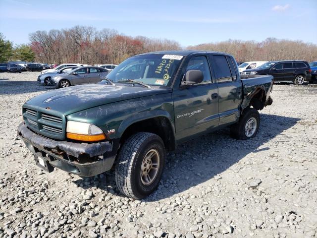 1B7GG2ANXYS760355 - 2000 DODGE DAKOTA QUAD GREEN photo 1