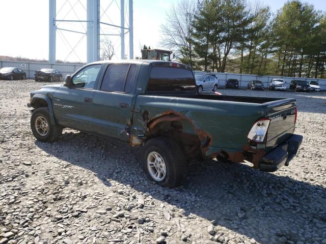 1B7GG2ANXYS760355 - 2000 DODGE DAKOTA QUAD GREEN photo 2