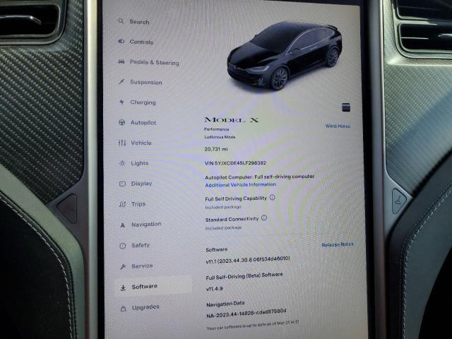 5YJXCDE45LF298382 - 2020 TESLA MODEL X BLACK photo 9