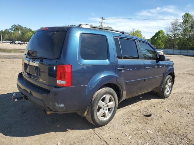 5FNYF3H69BB014155 - 2011 HONDA PILOT EXL BLUE photo 3