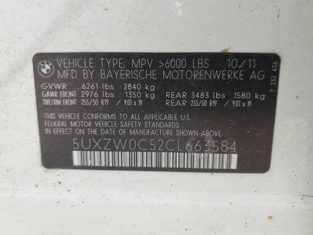 5UXZW0C52CL663584 - 2012 BMW X5 XDRIVE35D Ağ foto 14