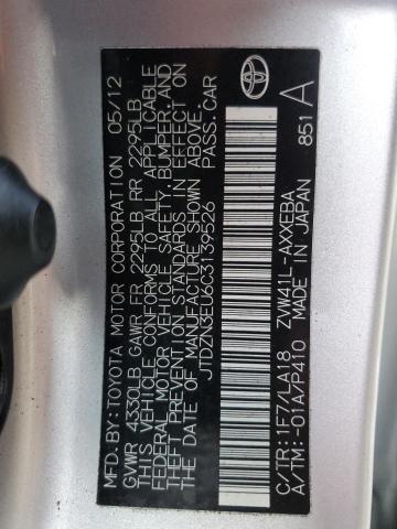 JTDZN3EU6C3139526 - 2012 TOYOTA PRIUS V SILVER photo 12