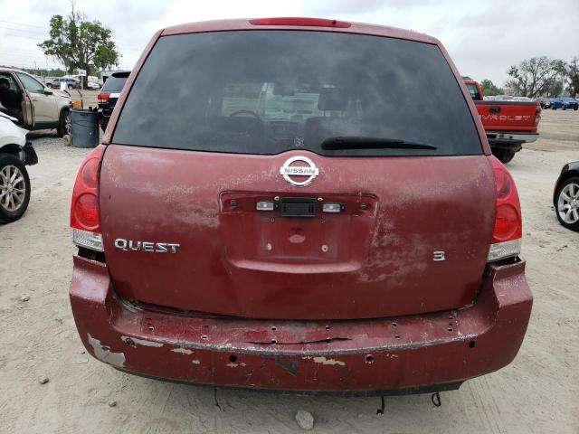 5N1BV28U27N113776 - 2007 NISSAN QUEST S RED photo 6