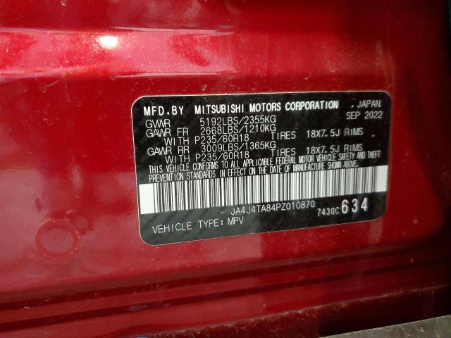 JA4J4TA84PZ010870 - 2023 MITSUBISHI OUTLANDER ES RED photo 13