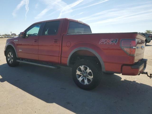 1FTFW1ET0DKE28906 - 2013 FORD F150 SUPERCREW RED photo 2