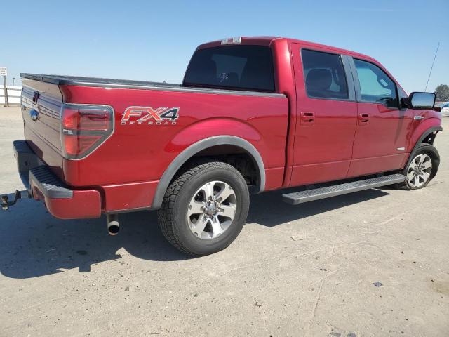 1FTFW1ET0DKE28906 - 2013 FORD F150 SUPERCREW RED photo 3