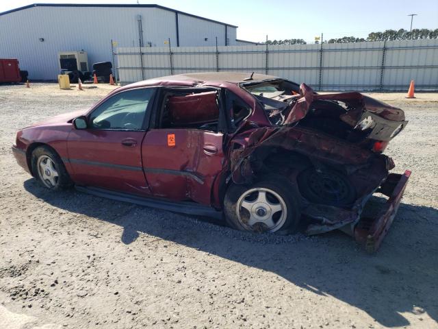 2G1WF52E059381935 - 2005 CHEVROLET IMPALA 4D BURGUNDY photo 2