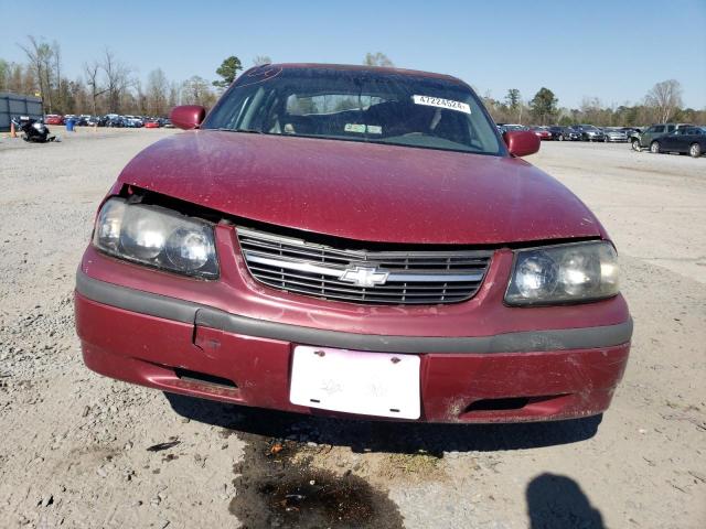 2G1WF52E059381935 - 2005 CHEVROLET IMPALA 4D BURGUNDY photo 5