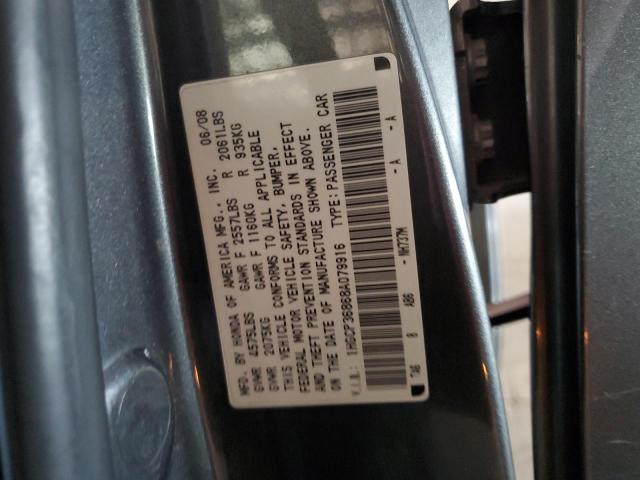 1HGCP36868A079916 - 2008 HONDA ACCORD EXL GRAY photo 12