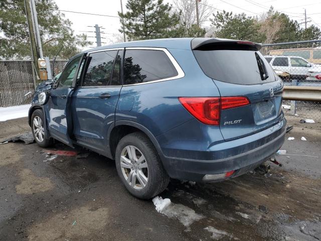 5FNYF6H14HB089764 - 2017 HONDA PILOT LX BLUE photo 2